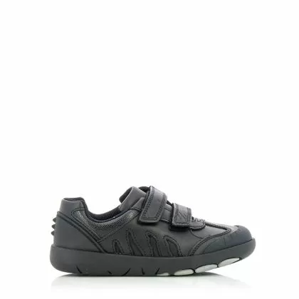 Ежедневни Момчета CLARKS - 261626987010 Rex Stride K Black Leather