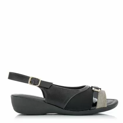 Дамски Сандали Комфорт  PICCADILLY - 41608500000002 PRETO/VERNIZ