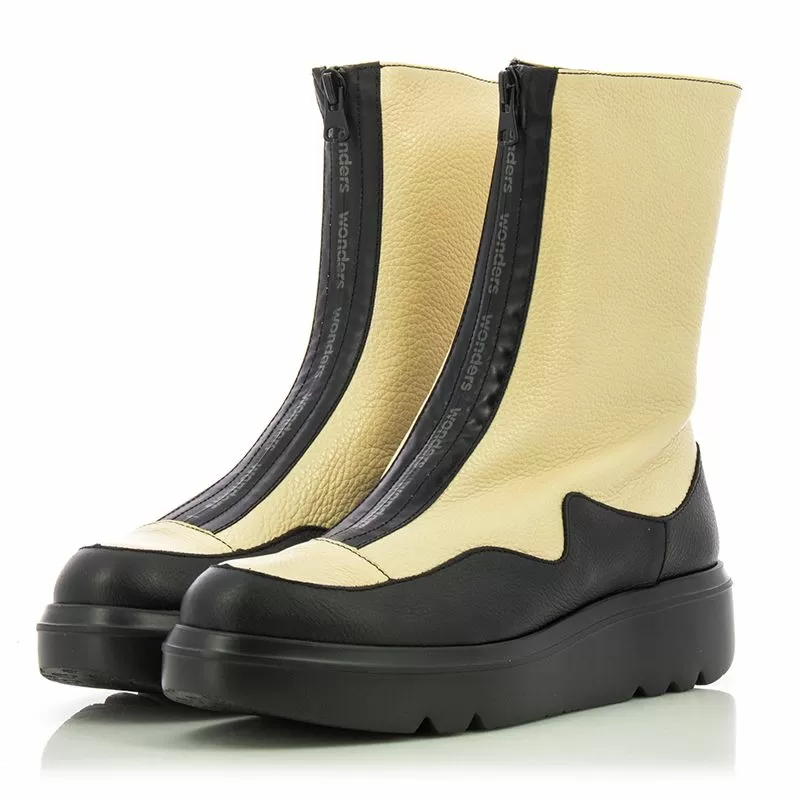 Дамски Боти На Платформа WONDERS - A-2822 LIVIA NEGRO/CREAM - Image 5