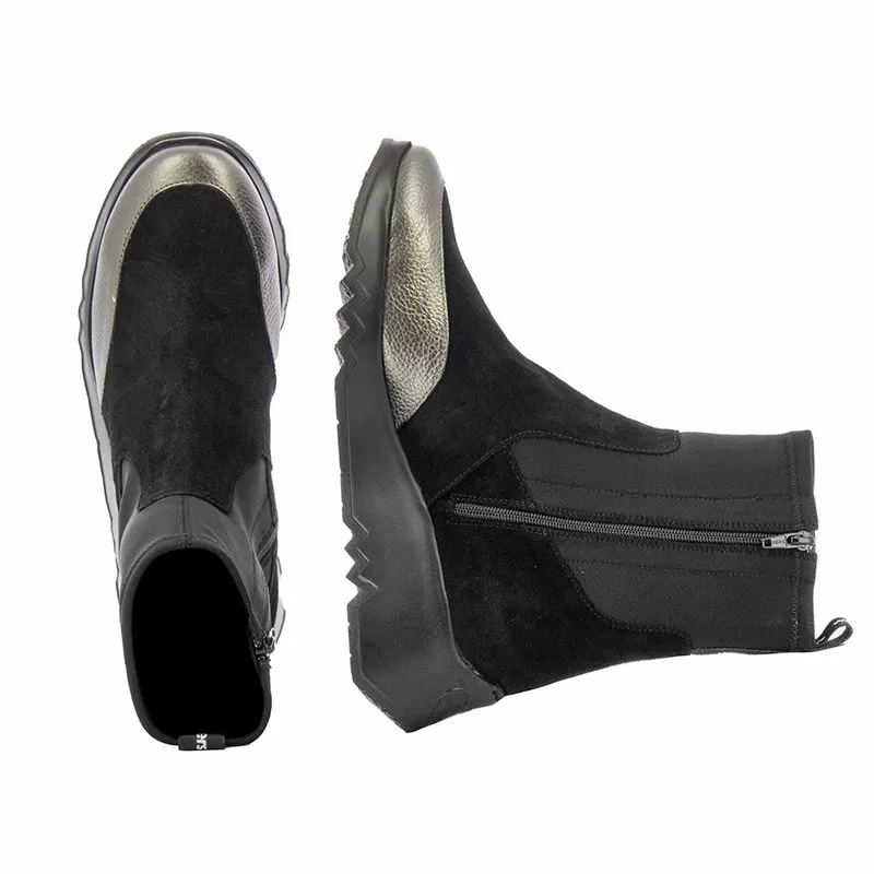 Дамски Боти На Платформа WONDERS - E-6752 SINGAPUR PLOMO/NEGRO