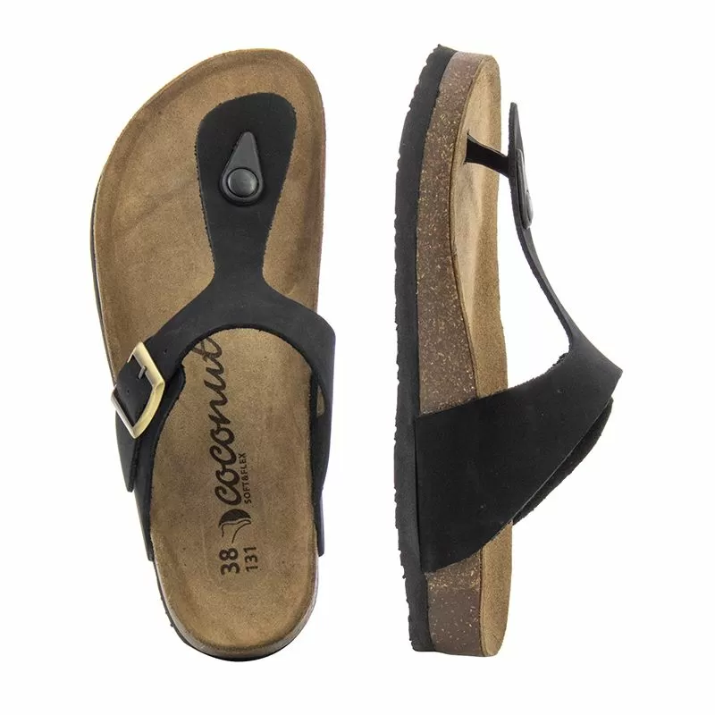 Дамски Чехли Комфорт COCONUT - 1339 BLACK NUBUCK