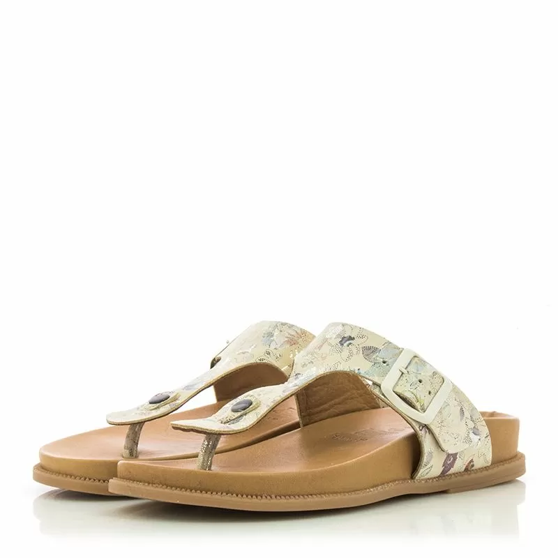 Дамски Чехли Комфорт DIANA FERRARI - DF13490 TWINE TAUPE FLORAL - Image 5