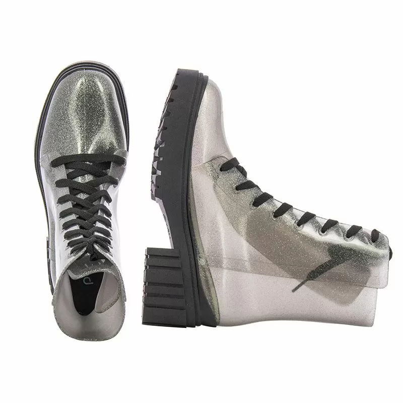 Дамски Гумени Боти PETITE JOLIE - PJ5604 J-LASTIC BLACK GLITTER/BLACK