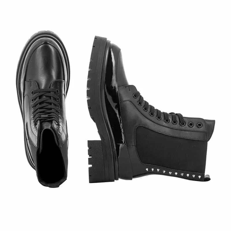 Дамски Кубинки  APEPAZZA - F2COMBAT37/LEA CARLA-BLACK