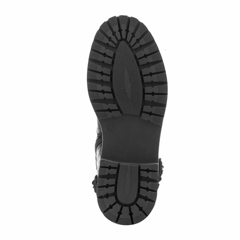 Дамски Кубинки CARLO FABIANI - 108521 BLACK KROKO