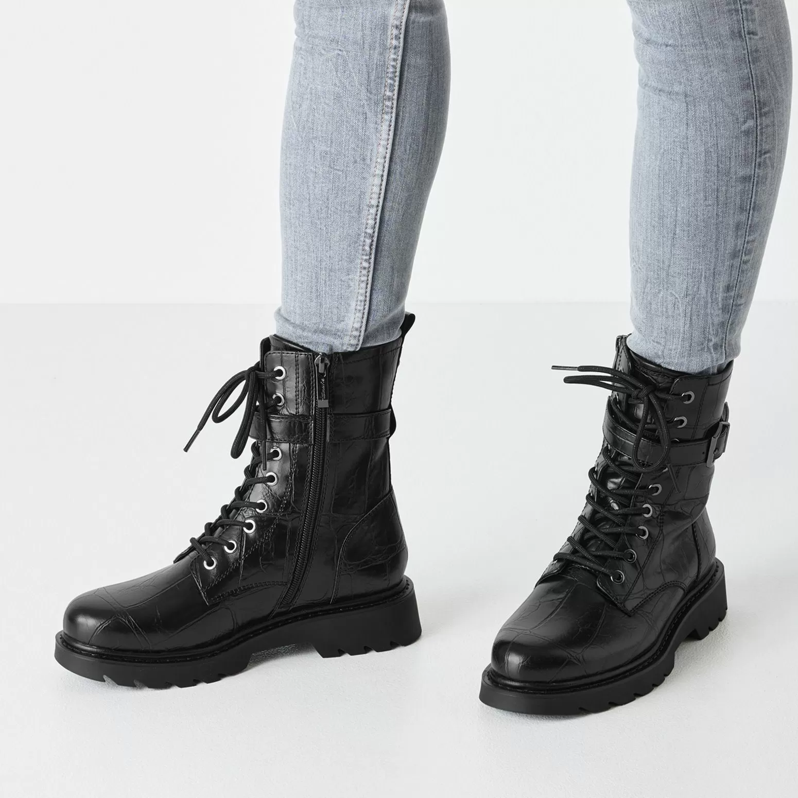 Дамски Кубинки TAMARIS - 1-25228-45-028 BLACK CROCO - Image 7