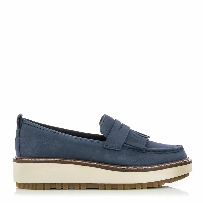 Дамски Лоуфър CLARKS - 26176639 ORIANNAWLOAFER NAVY NUBUCK