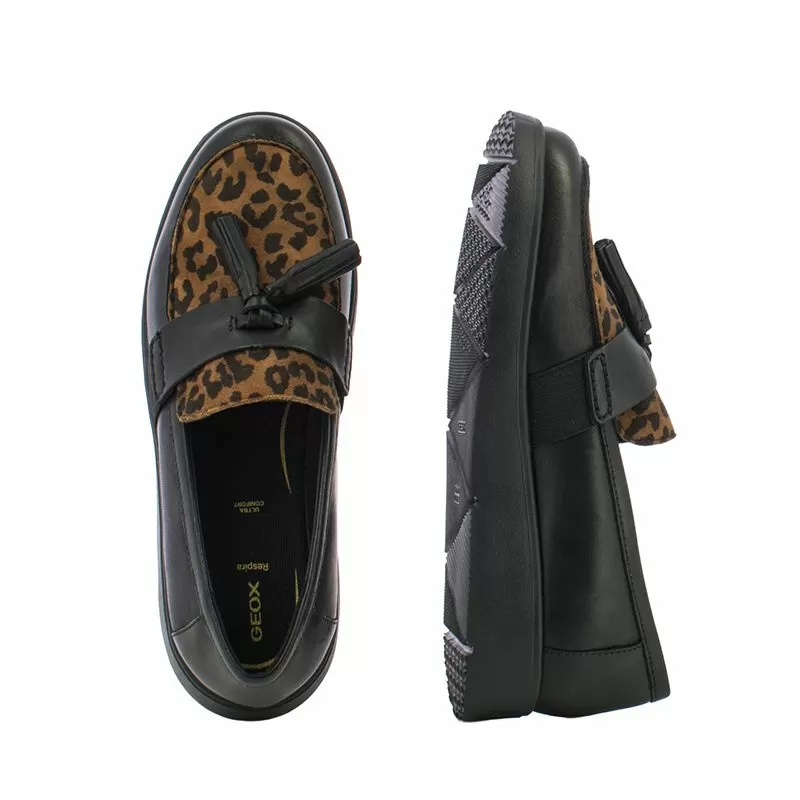 Дамски Мокасини GEOX - D04LCA D ARLARA BLACK/COGNAC