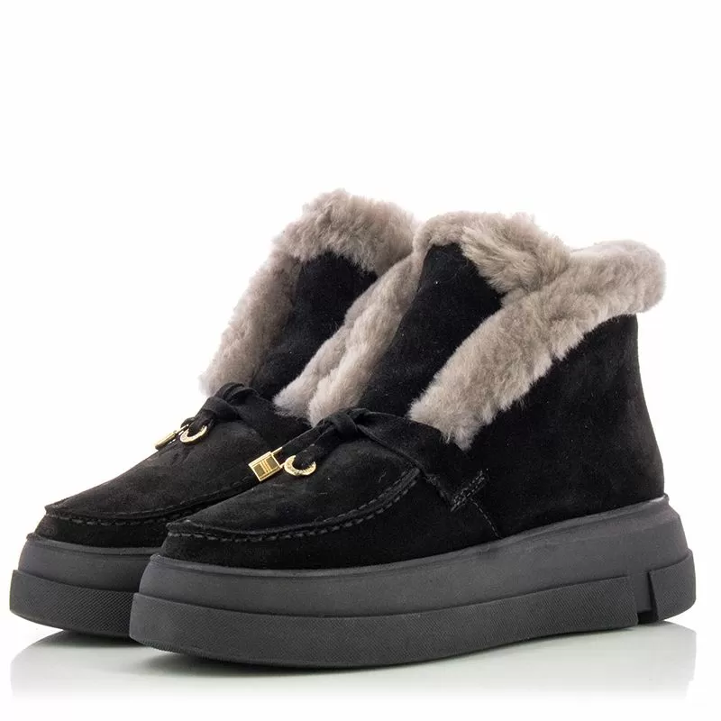 Дамски Равни Боти CARLO FABIANI - 109414 BLACK SUEDE - Image 5