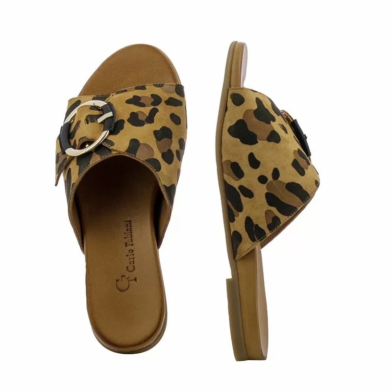 Дамски Равни Чехли CARLO FABIANI - 030-02-2672 LEOPARD/BLACK