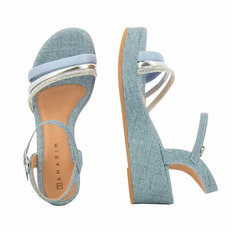 Дамски Сандали На Платформа RAMARIM - 238205 CELESTE/SILVER/BLUE