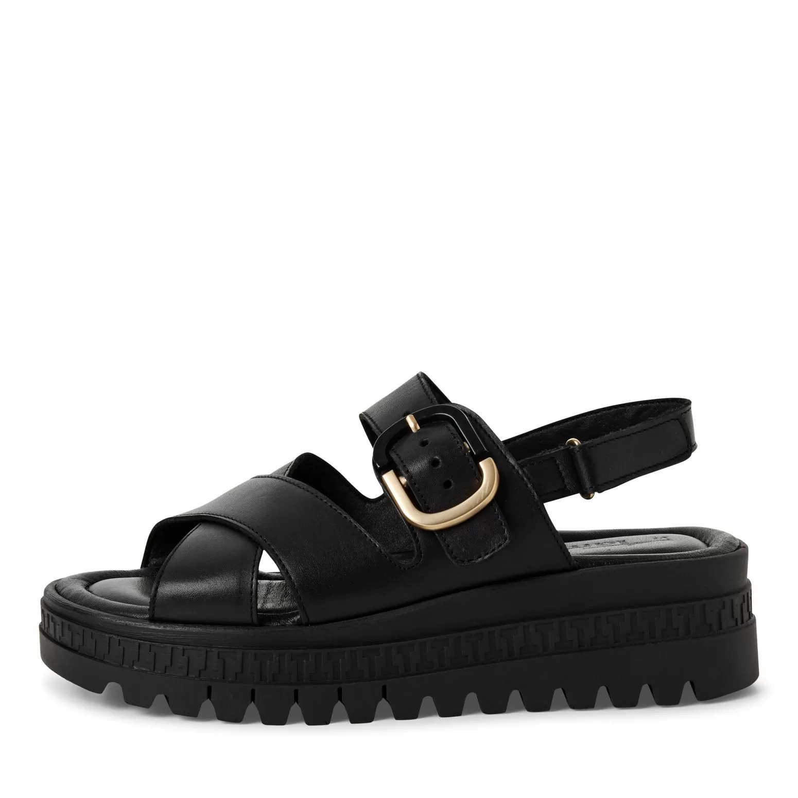 Дамски Сандали На Платформа TAMARIS - 1-28704-44-003 BLACK LEATHER