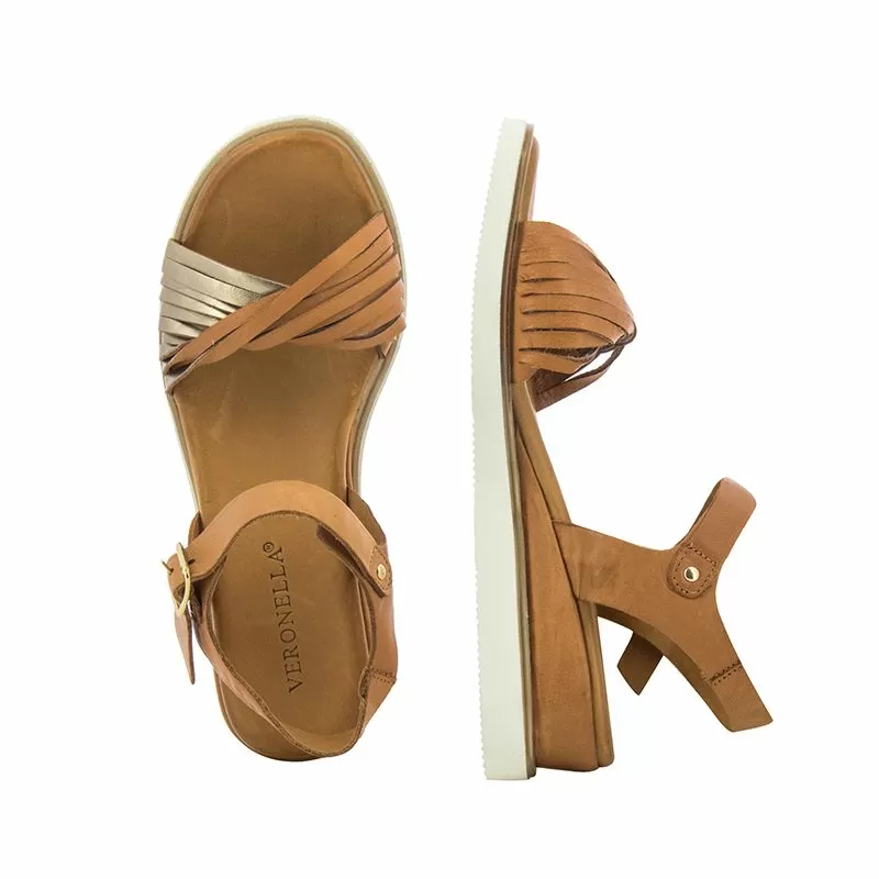 Дамски Сандали На Платформа VERONELLA - 030-159-2684 COCONUT-MTL GOLD