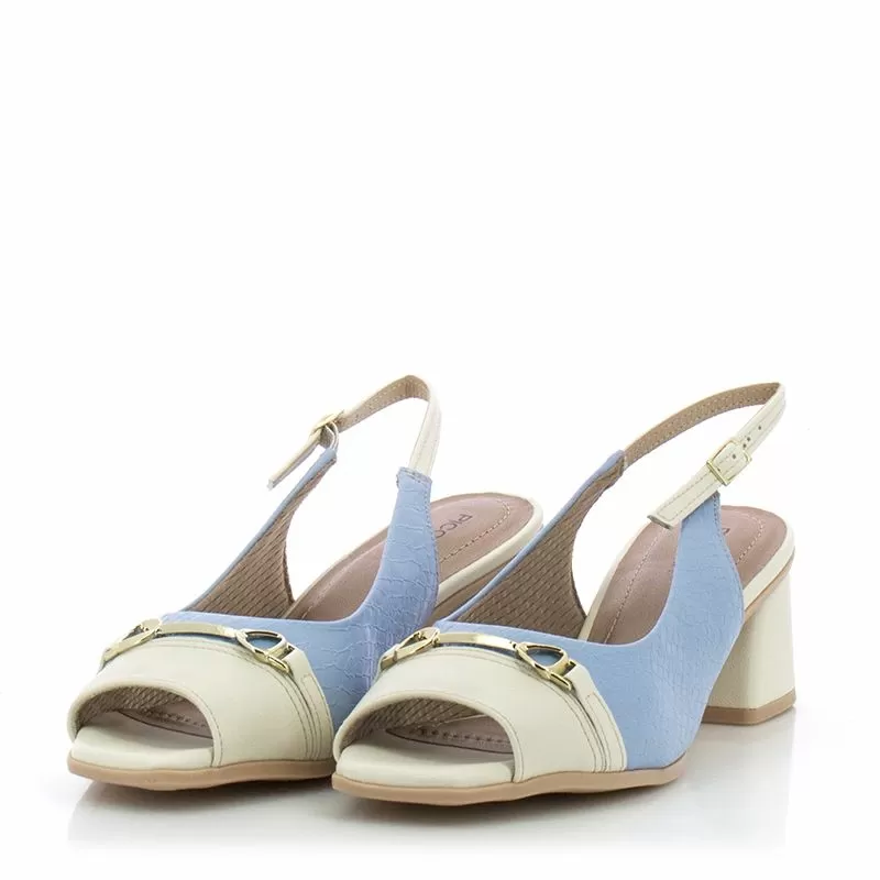 Дамски Сандали На Ток PICCADILLY - 715023 ADRIANA MIRTILO/OFF WHITE - Image 5