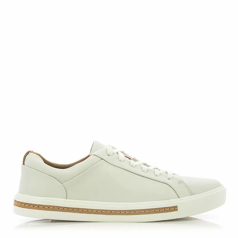 Дамски Сникърс CLARKS - 26140168 UN MAUI LACE WHITE LEATHER