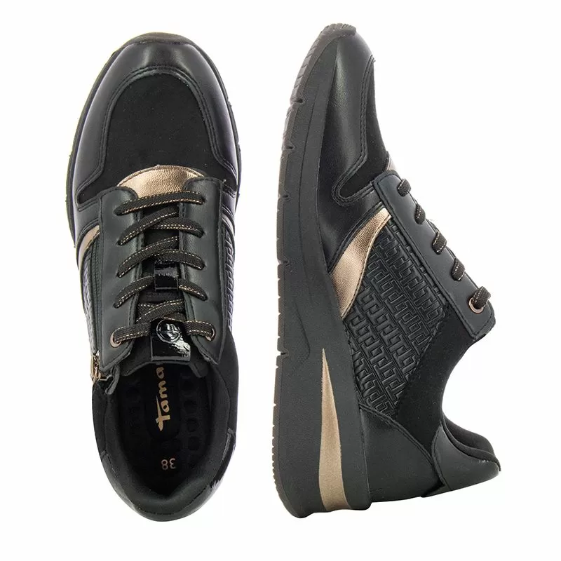 Дамски Сникърс  TAMARIS - 1-1-23702-21  BLACK/COPPER