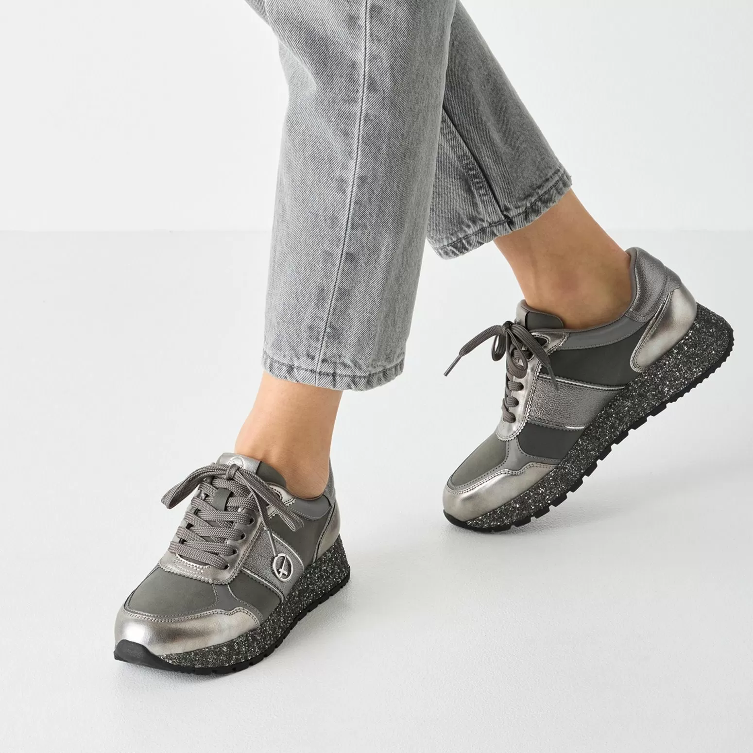 Дамски Сникърс TAMARIS - 1-23727-42-919 SILVER GLAM - Image 6