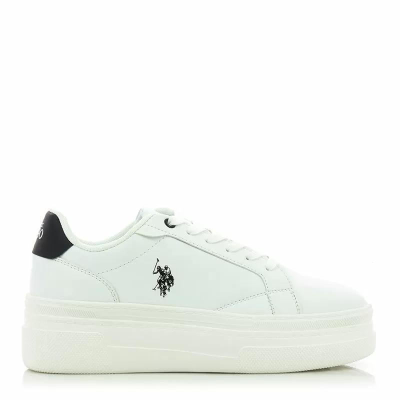 Дамски Сникърс U.S. POLO - CHERRY001W/BY3 -WHITE-BLACK