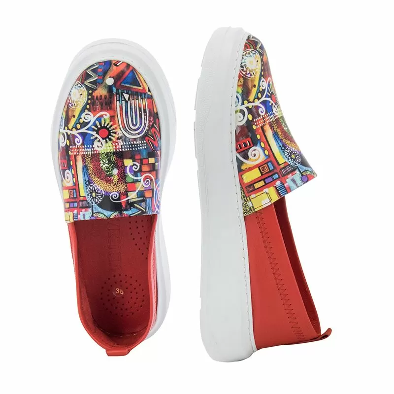 Дамски Сникърс VENEZIA - 446-45602 LEATHER RED - Image 5