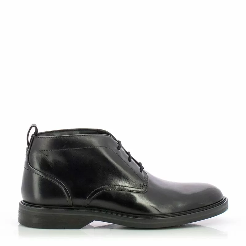 Мъжки Ежедневни Боти CLARKS - 26179683 ALDWIN CHUKKA BLACK LEATHER