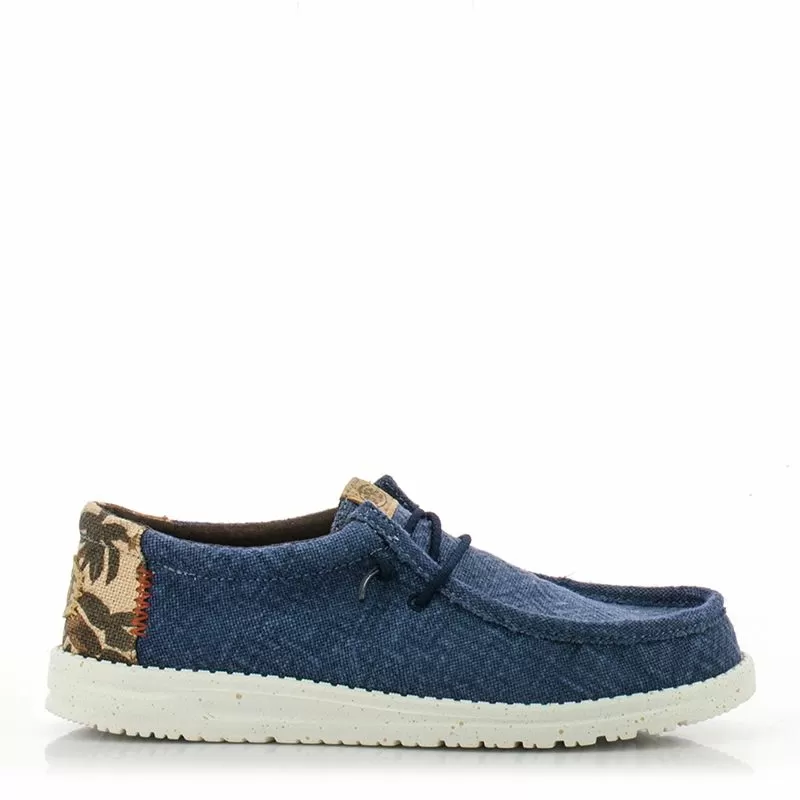 Мъжки Ежедневни HEY DUDE - 43087-4UJ WALLY PALM NAVY/RED