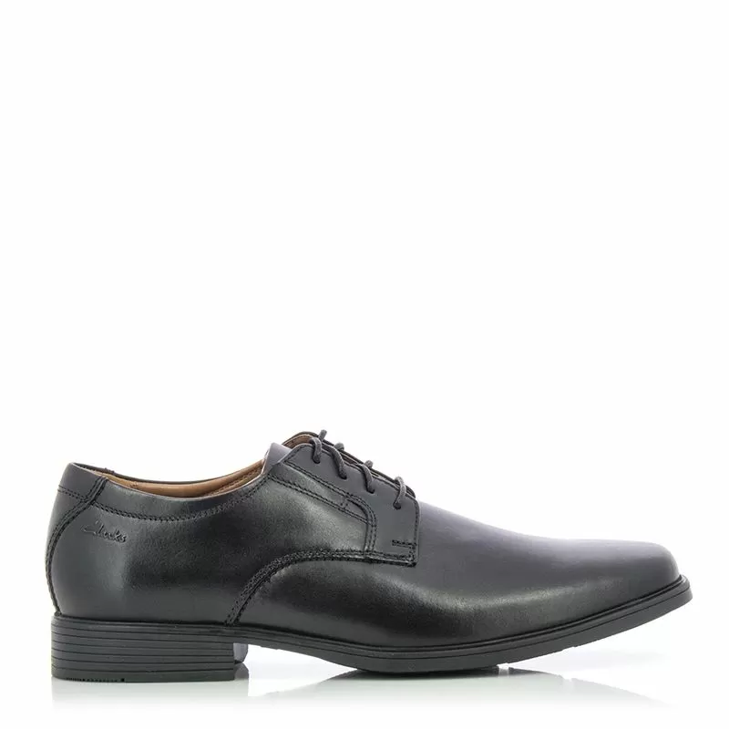 Мъжки офис обувки CLARKS - 26110350 TILDEN PLAIN BLACK LEATHER