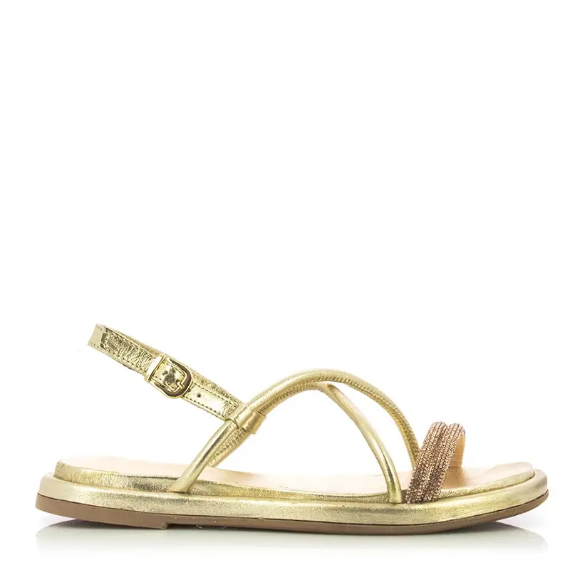 Дамски Равни Сандали ONAKO - 2372  ALL METALIC GOLD
