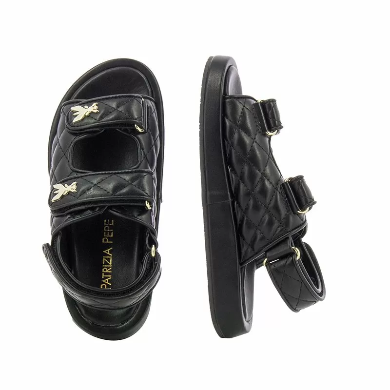 Сандали Момичета PATRIZIA PEPE - PPJ178.01 NERO/PLATINO