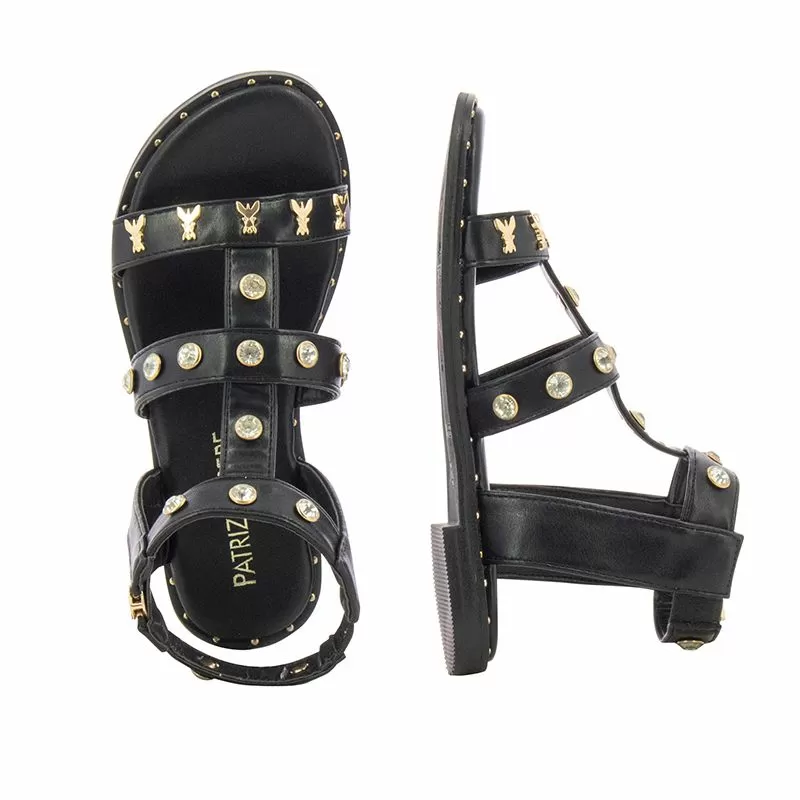 Сандали Момичета PATRIZIA PEPE - PPJ241.01 NERO/PLATINO