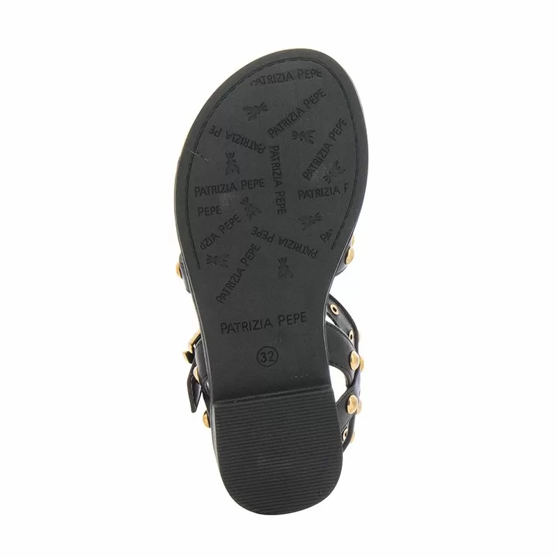 Сандали Момичета PATRIZIA PEPE - PPJ242.01 NERO/PLATINO