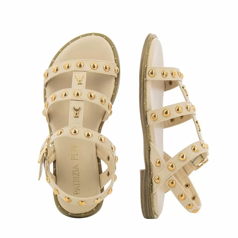 Сандали Момичета PATRIZIA PEPE - PPJ242.02 OFF WHITE/PLATINO
